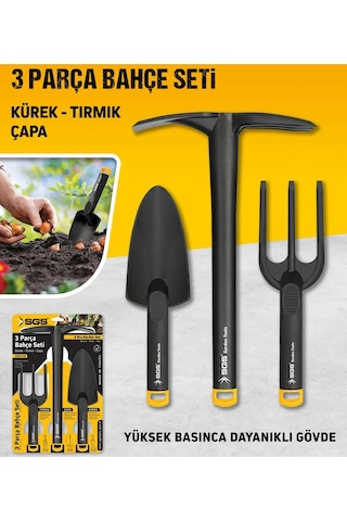 Sgs 3120 Hobi 3'lü Bahçe Seti Kürek Tırmık Çapa Bahçıvan Seti