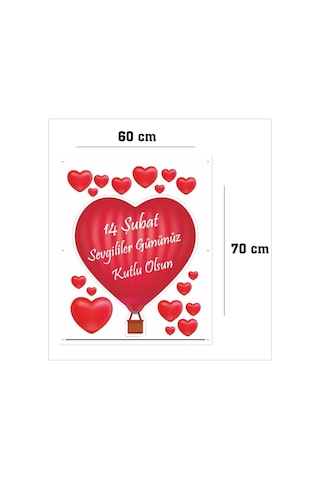 Sevgililer Günü Cam Sticker Yapışkanlı