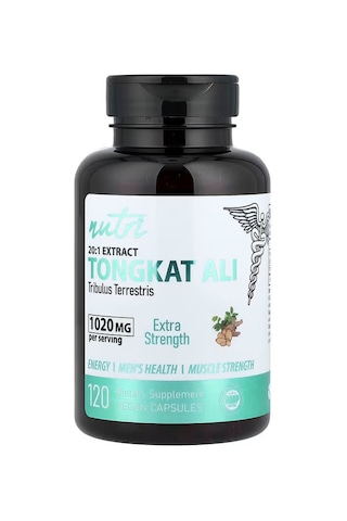 Nutri, 20:1 Extract Tongkat Ali Tribulus Eurycoma Longifolia 120 Vegan Capsules
