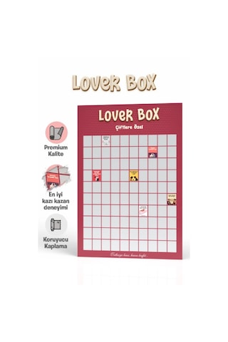 Çiftlere Özel Kazı Kazan Poster Lover Box 100 Görevli Scratch Off Aşk Oyunu Tablosu