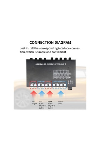 Novahub Profesyonel 5 Bant Araba Ses Eşitleyici, Parametrik Eq, Çok Fonksiyonlu Geçiş Amplifikatörü