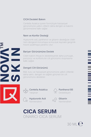 Novaskin Onarıcı Cica Centella Asiatica Serum 30 ML