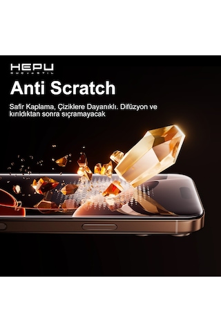 HEPU ARMOR Series Privacy Cam Ekran Koruyucu – iPhone 13 / 13 Pro / 14 / 16e Uyumlu