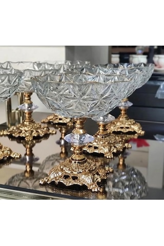 Assa Bazaar Paşabahçe Estrella Ayaklı Kase 6 Lı Set Cam Sunumluk, Tatlı, Dondurmalık & Çerezlik Beyaz