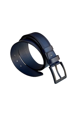 Süzer Deri 4.5 Cm. Spor Model Hakiki Deri Kenarları Dikişli Erkek Kemer Lacivert