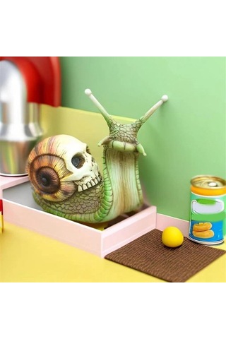 Venturemart Cadılar Bayramı Kafatası Salyangoz, Ev Dekorasyonu Reçine El Sanatları Açık Bahçe Dekoru, A