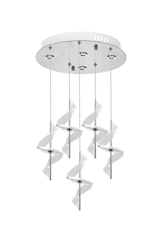 Eray Aydınlatma 8270-4+1 5li Krom Sarkıt Led Avize Krom