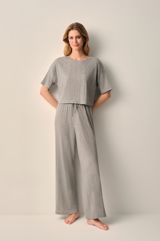 Suwen Dora Pamuklu Pijama Takımı Sh2663466051 Gri Melanj