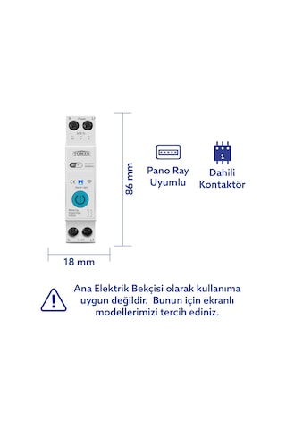 Tomzn WiFi Özellikli Akıllı Sigorta Dahili Enerji Ölçerli Zaman Rölesi 63A