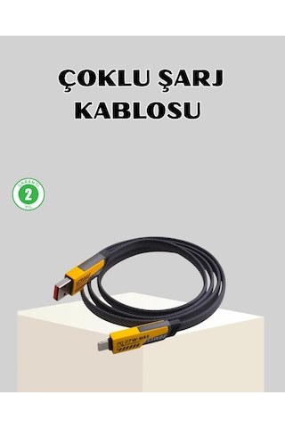 Mey Najmaddin 65w Çoklu Şarj Kablosu 4 Ü 1 Arada Örgülü Hızlı Veri Aktarım Usb-c Usb-a Najmaddin Belirtilmemiş
