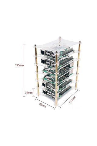 Wezone Raspberry Pi 4b/3b+/3b/2b/b+ İçin 6 Katlı Akrilik Kasa, Tüm Portlara Erişim, Isıtma Lavabosu Ve Usb Hub Uyumlu, Kolay Montaj, Şeffaf Tasarım