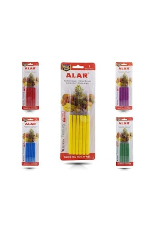 Alar 6 Lı Meyve Bıçağı 1 Adet 6 Lı Çok Renkli