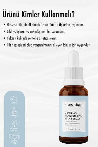 Maruderm Centella Asiatica Yatıştırıcı Nemlendirici Milk Serum 30 ML