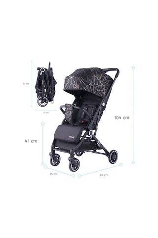 Baby Storch - Merlin Model Compact Bebek Arabası Kabin Boy - Siyah