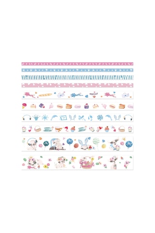 Springsun 10'lu Şirin Hayvan Washi Tape Seti - Renkli Dıy Bantlar, Kızlar İçin Günlük Planlayıcı & Hediye Paketleme