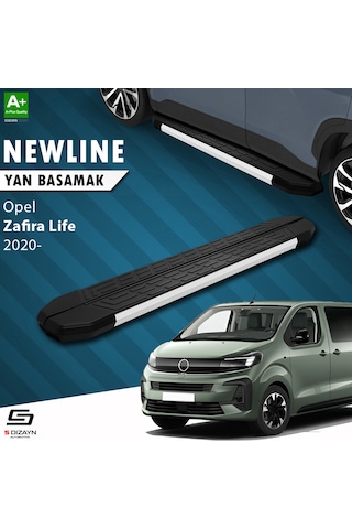 S-dizayn Opel Zafira Life Kısa Şase Newline Aluminyum Yan Basamak 213 Cm 2020 Üzeri A+ Kalite