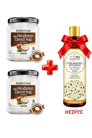 2 Adet Hindistan Cevizi Yağı 170ml Argan Yağlı Saç Bakım Şampuanı 400ml Hediye 700 ML