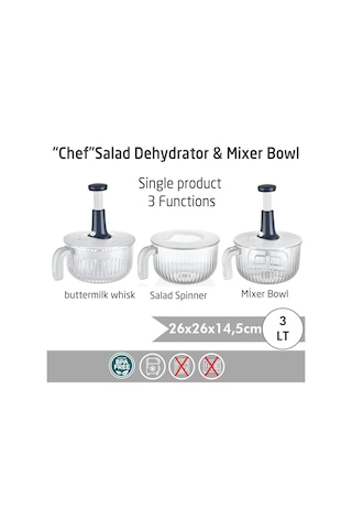 Vip Ahmet Chef Çok Amaçlı Mutfak Seti Mikser + Salata Kurutucu + Ayran Çırpıcı