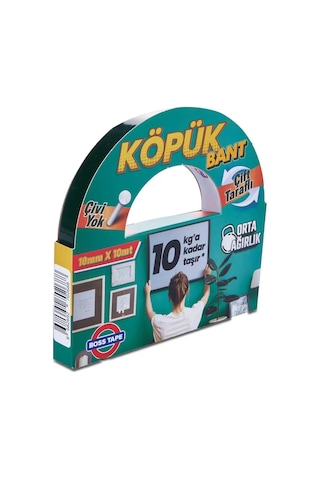 Boss Tape 2688 Çift Taraflı Köpük Bant 18mmx10m Orta Ağırlık 10kg