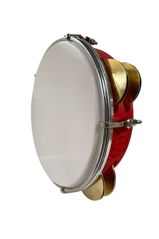 Fasıl Tefi Profesyonel Carbon Kırmızı Renk Kasnak, Beyaz Film