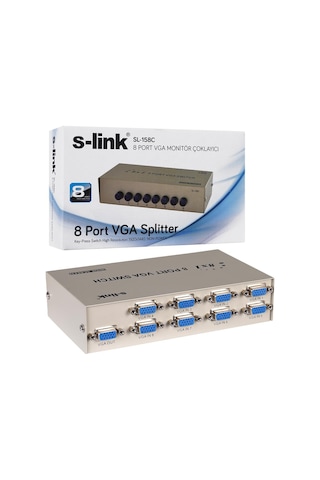 S-link Sl-158c 8x1 Port Vga Switch 8 Giriş - 1 Çıkış Çoklayıcı Çoğaltıcı