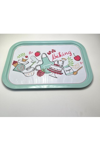2'li Metal Tepsi Seti Baking Desenli Sku: Smg8690010561923 Açık Mavi