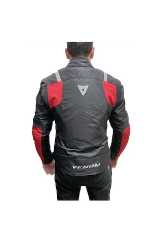 Venom Air Racing Motosiklet Montu 4 Mevsim Motorcu Touring Mont Siyah-kırmızı