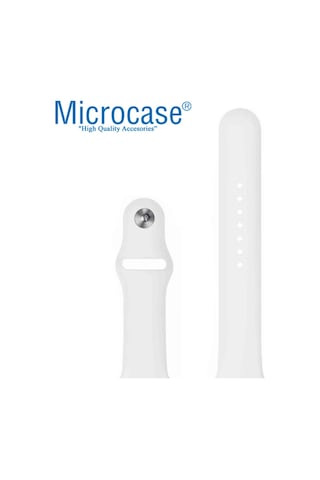 Microcase Apple Uyumlu Watch Seri 5 40 Mm Silikon Kordon Kayış - Beyaz