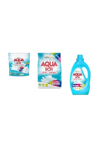 Aquabor Doğal Mineralli Tablet + 4 Kg Renkliler + Sıvı Renkliler 3 Lü Set 0.75 LT - 2.5 LT - 12 KG 11755000