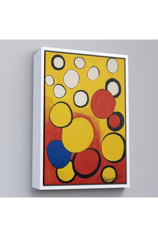 Çerçeveli Calder - Sarı Ve Kırmızı Küreler Tablosu - Orbs On Yellow And Red-7367