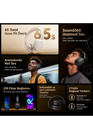 Oraimo OHP-317 Bluetooth 5.3 Kulak Üstü Kulaklık
