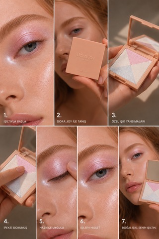 4'lü Toz Far Holo Glow 01 Holografik Işıltılı Talc Free Hyalüronik Asit & E Vitamini / My Joy Eyeshadow Quad Çok Renkli