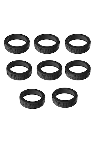 Homyl 8 Adet Bagaj Bavul Tekerlekleri Yumuşak Açık Siyah Siyah