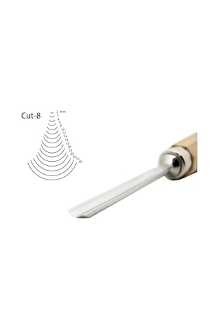 Kirschen Düz Oluklu Ağız Oyma Iskarpelası Kısa Cut8 - 6Mm