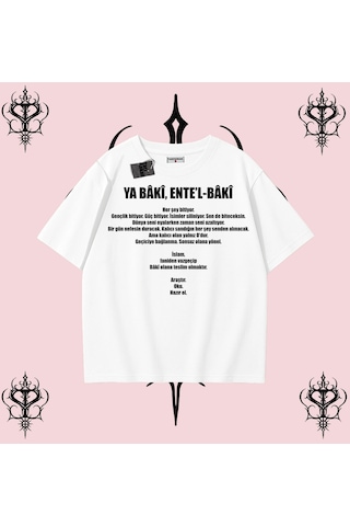 Tarzsokak Ya Bâkî Ente L Bâkî Rabbimin 99 İsminden İlham Alan Oversize Unisex Tişört Manevi Streetwear Çok Renkli