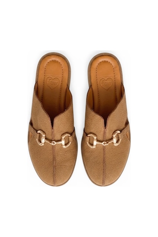 Fox Shoes U944150403 Taba Hakiki Deri Önü Kapalı Kadın Terlik Taba-hakiki Deri