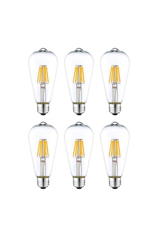 St64 Flamanlı 4w Rustik Led Ampul Beyaz Işık 6'lı Paket