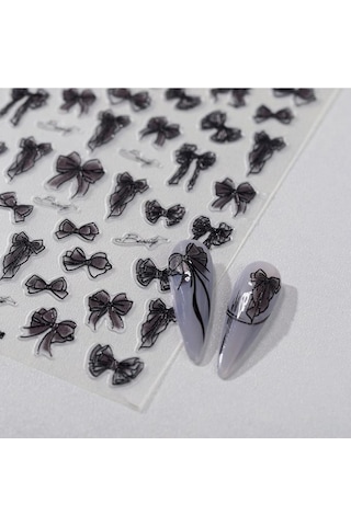 Misyul 5d Tırnak Sticker Yapışkanı Siyah Kurdaleli Beauty Yazılı Mıs-3520