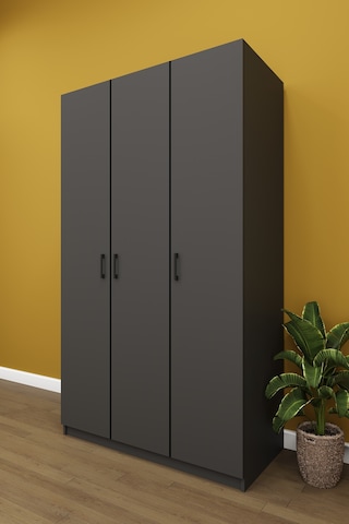 Lüks 3 Kapaklı Çok Amaçlı Yüklük Gardırop %100 Mdf Yatak Yorgan Yastık Saklama Dolabı Yk02 Antrasit