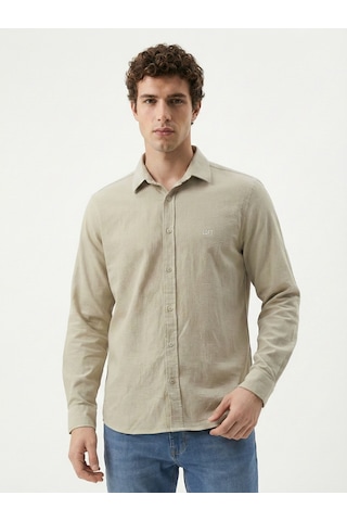 Regular Fit Erkek Gömlek U.kol Light Beige