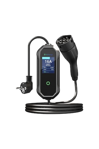 Evcharge 3.5 Kw Tak-Çalıştır Tip-2 2x16A Ev Tipi Fiş 220v Ac 5 M Taşıma Çantalı Elektrikli Araç Taşınabilir Şarj Cihazı