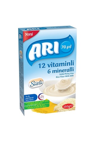 Arı 12 Vitaminli 6 Mineralli Sütlü 6+ Ay Pirinç Unu 6 x 250 G