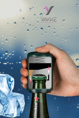 Yayke Silindir Şeklinde Plastik Şişe Açacağı Otomatik Siyah