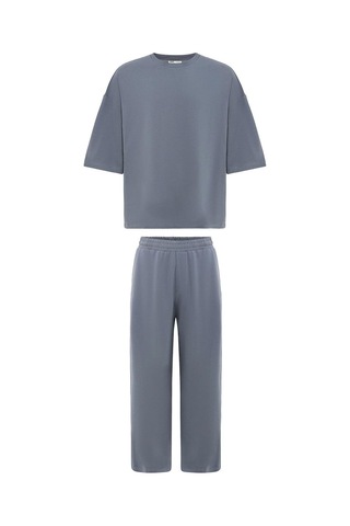 Süper Oversize Takım Füme