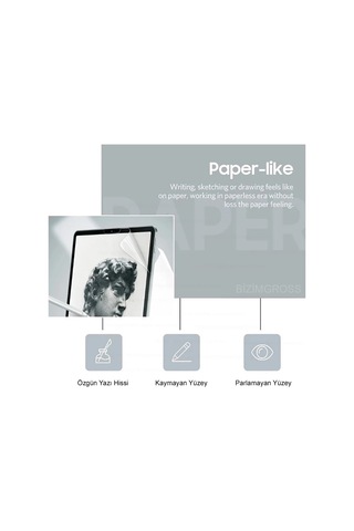 Apple Ipad Pro 12.9 Uyumlu Inç 2021 5.nesil Paper Like Kağıt Hissi Kaymaz Yüzey Koruyucu