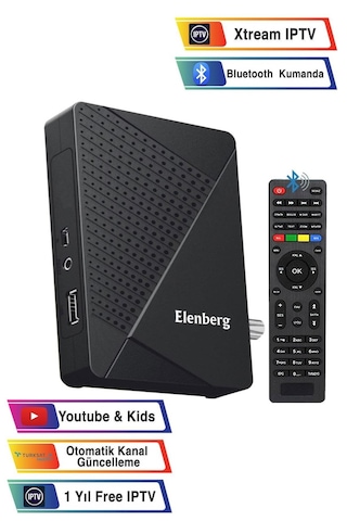 Elenberg ELB-2023B Çanaklı Çanaksız İnternet TV Destekli Bluetooth Kumandalı Full HD Uydu Alıcı