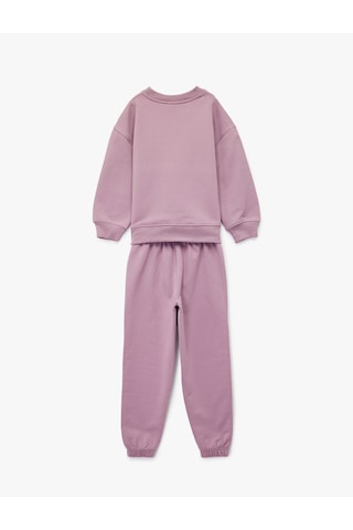 Koton Regular Fit Nakışlı Pamuk Karışımlı Eşofman Takımı Pembe 6wkg10221ak Gül
