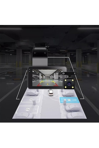 Gajeena Araç İçin 4 İnç Full Hd İki Kameralı Sürücü Kaydedici Geri Vites Görüntüsü Fonksiyonu