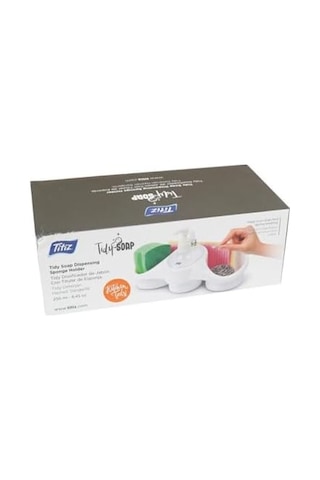 Titiz Tidy Sıvı Sabunluk Ve Süngerlik Organizatör - Lavabo Düzenleyici Mutfak Seti 000 Açık Krem