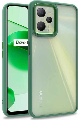 Realme C35 Kılıf Zore Flora Kapak Yeşil